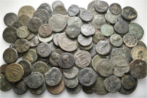 A lot containing 100 bronze coins. All: Roman Provincial. Fair to about very fine. LOT SOLD AS IS, NO RETURNS. 100 coins in lot.


From a British c...