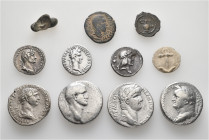 A lot containing 11 silver, bronze and lead coins. Including: Roman Provincial, Roman Republican and Roman Imperial. Fine to very fine. LOT SOLD AS IS...