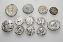 A lot containing 12 silver, bronze and lead coins. Including: Greek and Roman Provincial. Fine to good very fine. LOT SOLD AS IS, NO RETURNS. 12 coins...