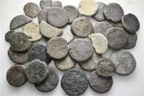 A lot containing 38 bronze coins. All: Roman Republican. Bronzes. Fair to fine. LOT SOLD AS IS, NO RETURNS. 38 coins in lot.


From a European coll...