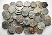A lot containing 54 bronze coins. All: Roman Imperial. Fair to fine. LOT SOLD AS IS, NO RETURNS. 54 coins in lot.


From a European collection, for...