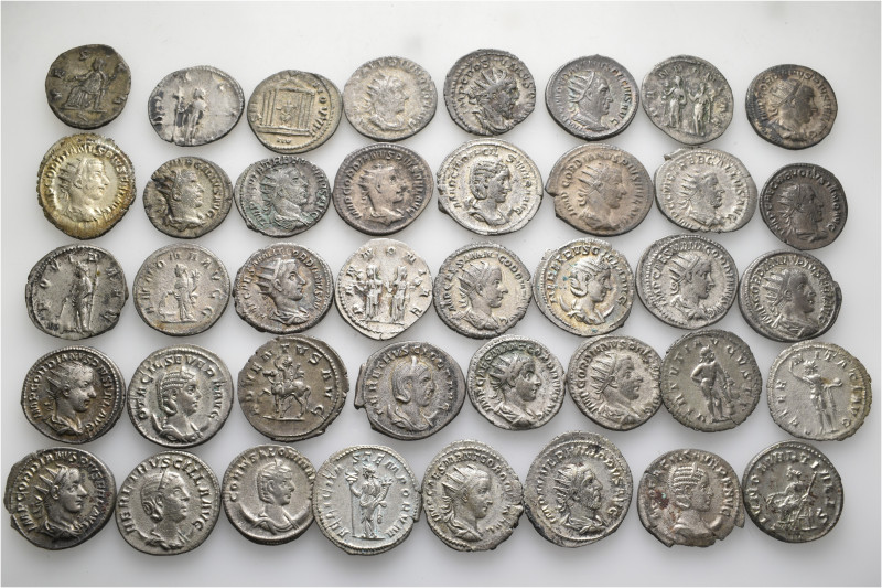 A lot containing 40 silver coins. All: Roman Imperial Antoniniani. Fine to good ...