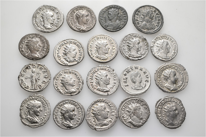 A lot containing 19 silver coins. All: Roman Imperial. Antoniniani. Very fine to...