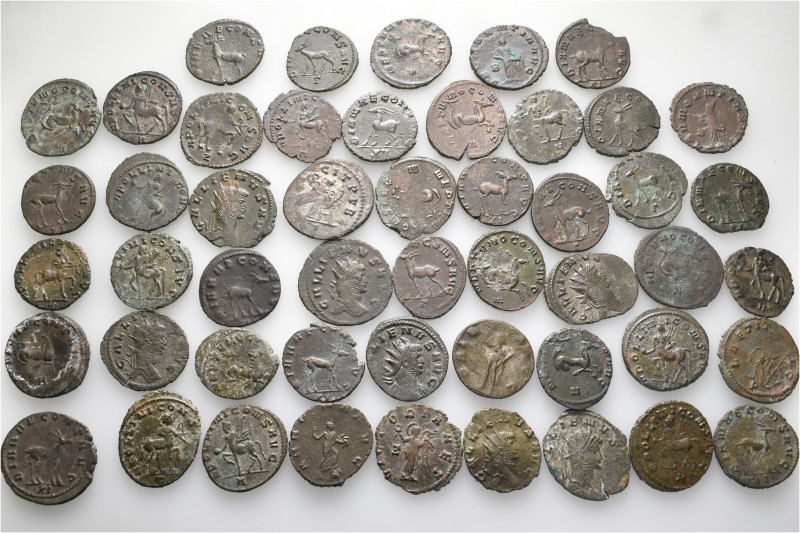 A lot containing 50 bronze coins. All: Gallienus and his family. Antoniniani. Fi...
