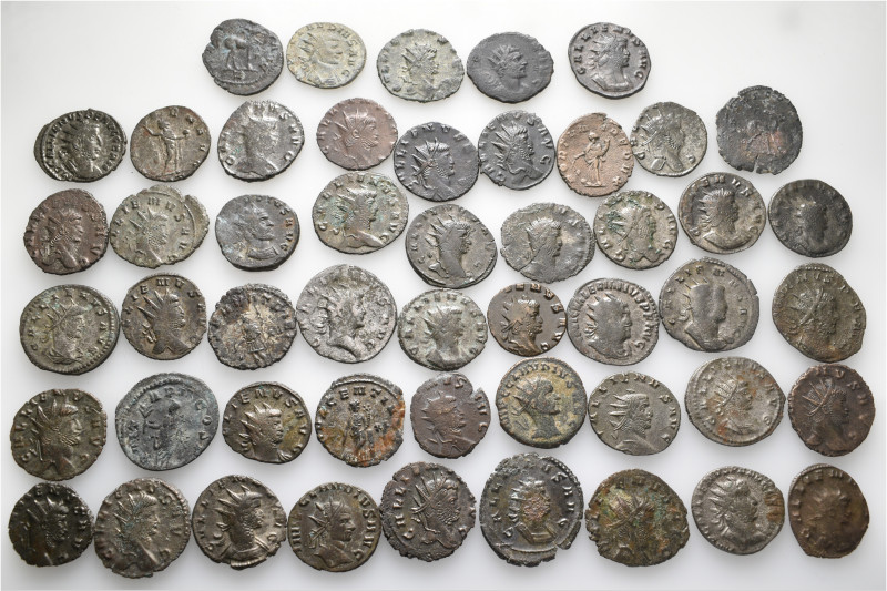 A lot containing 50 bronze coins. All: Gallienus and his family. Antoniniani. Fi...