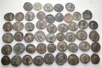 A lot containing 50 bronze coins. All: Gallienus and his family. Antoniniani. Fine to very fine. LOT SOLD AS IS, NO RETURNS. 50 coins in lot.


Fro...