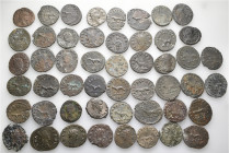 A lot containing 50 bronze coins. All: Gallienus and his family. Antoniniani. Fine to very fine. LOT SOLD AS IS, NO RETURNS. 50 coins in lot.


Fro...