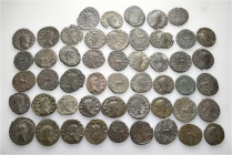 A lot containing 50 bronze coins. All: Gallienus and his family. Antoniniani. Fine to very fine. LOT SOLD AS IS, NO RETURNS. 50 coins in lot.


Fro...