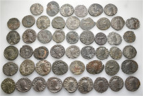 A lot containing 50 bronze coins. All: Gallienus and his family. Antoniniani. Fine to very fine. LOT SOLD AS IS, NO RETURNS. 50 coins in lot.


Fro...