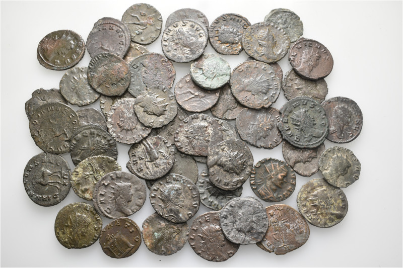 A lot containing 50 bronze coins. All: Gallienus and his family. Antoniniani. Fi...