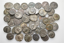A lot containing 50 bronze coins. All: Gallienus and his family. Antoniniani. Fine to very fine. LOT SOLD AS IS, NO RETURNS. 50 coins in lot.


Fro...