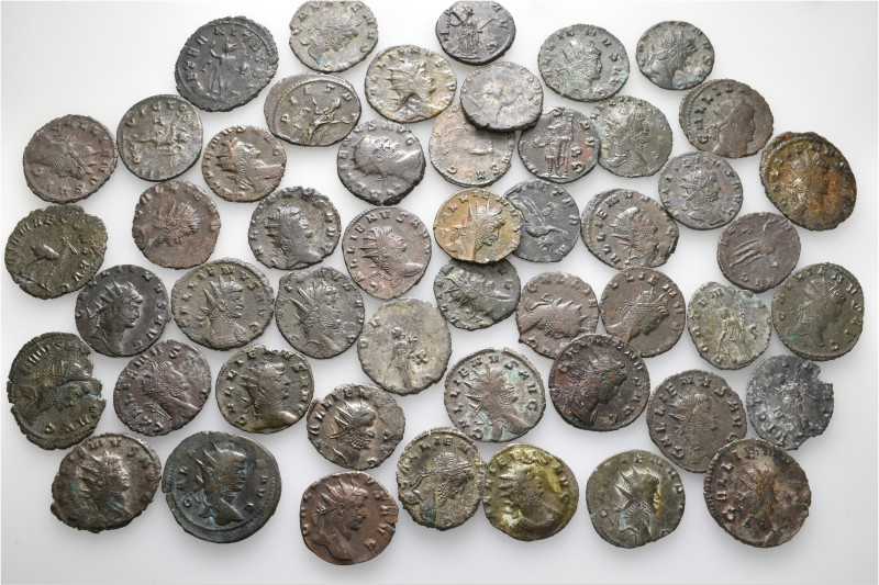A lot containing 50 bronze coins. All: Gallienus and his family. Antoniniani. Fi...