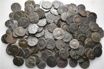 A lot containing 153 bronze coins. All: Roman Imperial. Fair to very fine. LOT SOLD AS IS, NO RETURNS. 153 coins in lot.


From a European collecti...