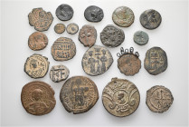 A lot containing 21 bronze coins. Including: Greek, Roman Provincial, Roman Imperial, Byzantine, Isalmic and world. Fine to very fine. LOT SOLD AS IS,...