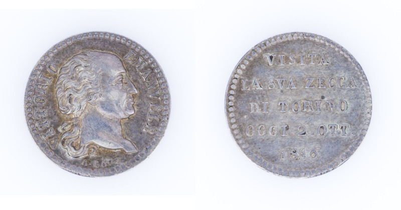 Casa Savoia - Vittorio Emanuele I (1802 - 1821) - Medaglia in argento commemorat...