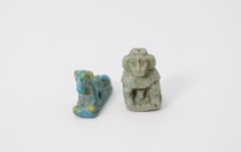 Egyptian Faience Amulet Group, Circa 664-332 BC