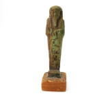 Egyptian Blue Glazed Hieroglyphic Shabti for Akhet, Circa 27th-30th Dynasty   525-343 BC