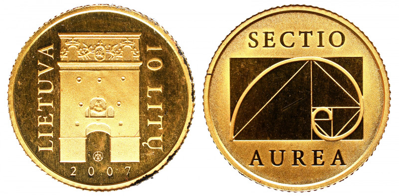 LITHUANIA 
Lithuania 10 litu Gold Proof UNC 
10 litu 2007 KM 160