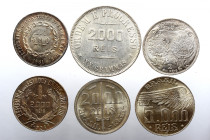 BRAZIL 
Brazil lot of 6 coins Silver UNC 
500 Reis 1861 KM 464 
2000 Reis 1911 KM 508 
2000 Reis 1922 ND KM 523 
2000 Reis 1924 KM 526 
2000 Rei...