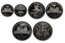 HAITI 
Haiti lot of 3 coins 5,10 and 25 Gourdes Silver Proof 
5 Gourdes 1970 KM 64.2 
10 Gourdes 1970 KM 65.2 
25 Gourdes 1970 KM 67.2