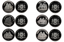 SOMALIA 
Somalia lot of 6 coins 5000 Shillings Silver Proof 
5000 Shillings 1998 KM 84 
5000 Shillings 1998 KM 85 
5000 Shillings 1998 KM 86 
500...