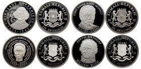 SOMALIA 
Somalia lot of 4 coins 250 Shillings Silver Proof 
250 Shillings 2004 
250 Shillings 2004 
250 Shillings 2005 
250 Shilings 2006