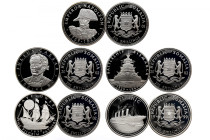 SOMALIA 
Somalia lot of 5 coins 250 Shillings Silver Proof 
250 Shillings 1999 
250 Shillings 2001 
250 Shillings 2002 
250 Shillings 2002 
250 ...