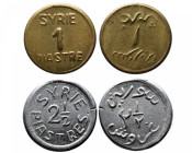 SYRIA 
Syria lot of 2 coins 
1 Piastre ND brass KM 77 AUNC
2 1/2 Piastre aluminium ND KM 78 UNC