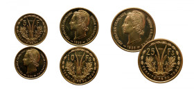 TOGO 
Togo lot of 3 coins Essai UNC
5 Francs 1956 KM E6 bronze-aluminium
10 Francs 1956 KM E7 bronze-aluminium
25 Francs 1956 KM E8 bronze-alumini...