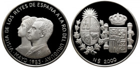 URUGUAY 
Uruguay 2000 Pesos Silver Proof 
2000 Pesos 1983 KM 118