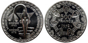 WESTERN AFRICAN STATES 
Western African States 500 Francs Silver 
500 Francs 1972 KM 7