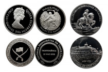 MAURITIUS, EAST TIMOR, MEXICO lot of 1 coin Silver Proof, 1 medal Silver Proof and 1 medal silver 
 
 Mauritius 25 Rupees 1977 KM 43A 
 
 
 East Timor...