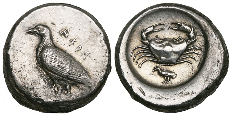 Sicily, Akragas, didrachm, c. 510-470 BC, ΑΚΡΑ, eagle standing left, rev., crab;...
