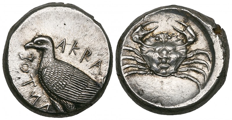 Sicily, Akragas, tetradrachm, c. 470-440s BC, ΑΚΡΑC-ΑΝΤΟΣ, eagle standing left, ...