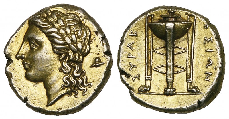 Sicily, Syracuse, Agathokles (317-289 BC), electrum 50 litrai, laureate head of ...