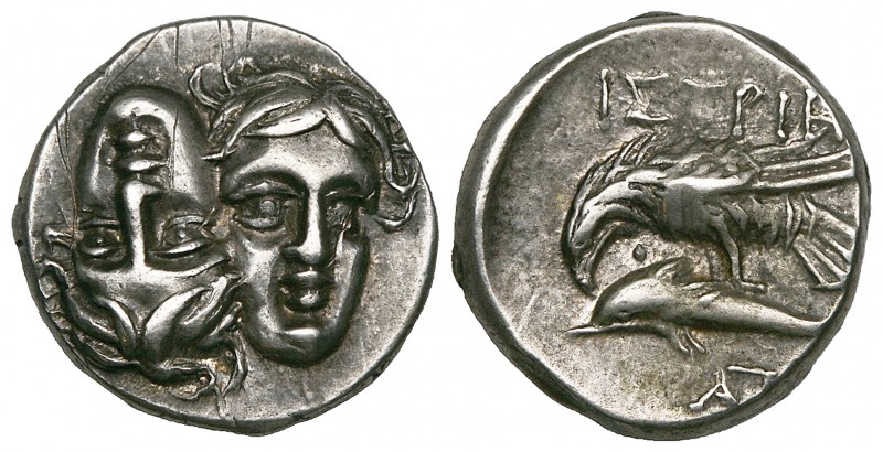 Thrace, Istros, drachm, 4th century BC, two male heads facing, one inverted, rev...