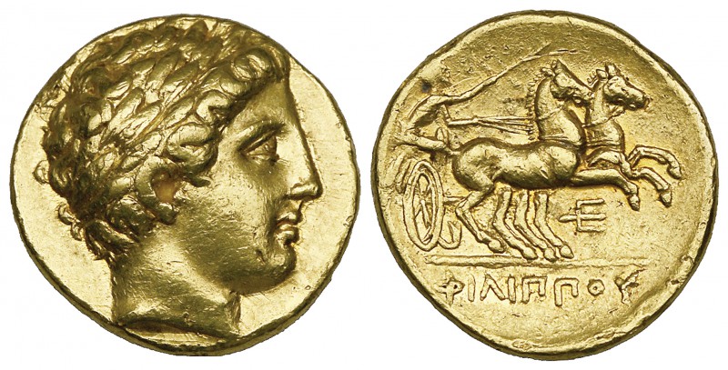 Kings of Macedon, Philip II (359-336 BC), gold stater, Pella, c. 340-328 BC, lau...