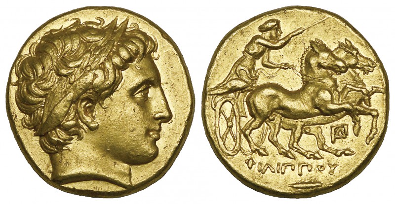 Kings of Macedon, Philip II (359-336 BC), gold stater, Abydos, c. 323-317 BC, la...