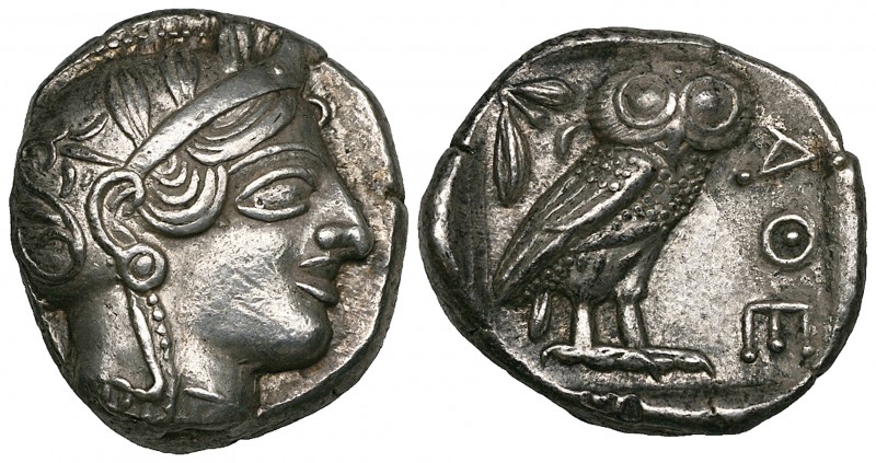 Attica, Athens, tetradrachm, c. 430 BC, helmeted head of Athena right, rev., ΑΘΕ...