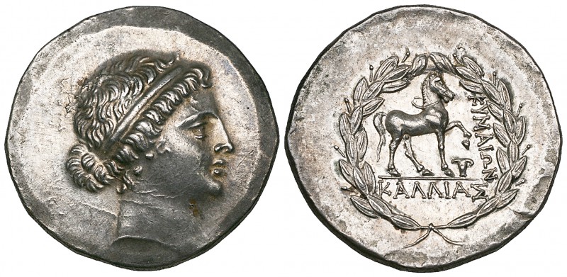 Aeolis, Kyme, tetradrachm, c. 150 BC, diademed head of Kyme right, rev., ΚΥΜΑΙΩΝ...