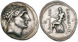 Seleucid Empire, Antiochus I (280-261 BC), tetradrachm, Seleucia on the Tigris, diademed head right, rev., ΒΑΣΙΛΕΩΣ ΑΝΤΙΟΧΟΥ, Apollo seated left on om...