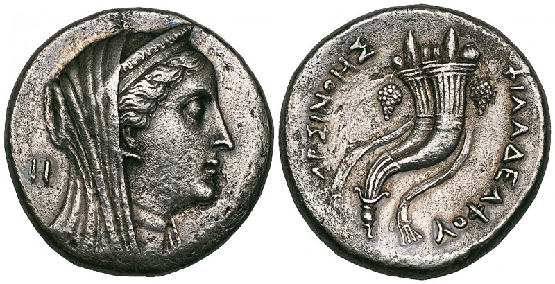 Ptolemaic Empire, Ptolemy II (283-246 BC), silver decadrachm, Alexandria, c. 253...