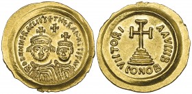 Heraclius (610-641), solidus, Ravenna, DD NN HERACLIVS ET HERA CONST PP AVG, facing busts of Heraclius and Heraclius Constantine, rev., VICTORI -A AVG...
