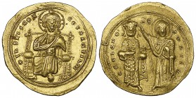 Romanus III (1028-1034), histamenon, Constantinople, Christ enthroned facing, rev., the Virgin crowning Romanus, 4.40g, die axis 6.00 (DO 1; S. 1819),...