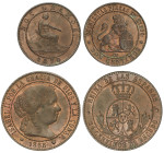 Lots and Collections

Lote 2 monedas 2 1/2 Céntimos de Escudo y 2 Céntimos. 1868 y 1870. ISABEL II y GOBIERNO PROVISIONAL. BARCELONA. O.M. Color y b...