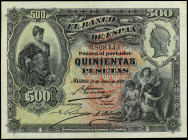 Spanish Banknotes
Banco de España

500 Pesetas. 15 Julio 1907. Alcazar de Segovia. (Pequeñas reparaciones). Ed-321. MBC.