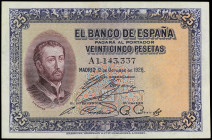 Spanish Banknotes
Banco de España

25 Pesetas. 12 Octubre 1936. San Francisco Xavier. Serie A. Ed-325a. MBC+.