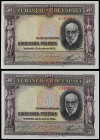 Spanish Banknotes
Banco de España

Lote 2 billetes 50 Pesetas. 22 Julio 1935. Ramón y Cajal. Sin Serie. Pareja correlativa. (Los dos con leve doble...