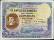 Spanish Banknotes
Banco de España

500 Pesetas. 7 Enero 1935. Hernán Cortés. (Arrugas). Ed-365. EBC-.
