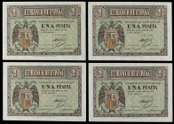 Spanish Banknotes
Estado Español

Lote 4 billetes 1 Peseta. 30 Abril 1938. Serie N. Cuarteto correlativo. (Uno levísima manchita). Ed-428b. SC.